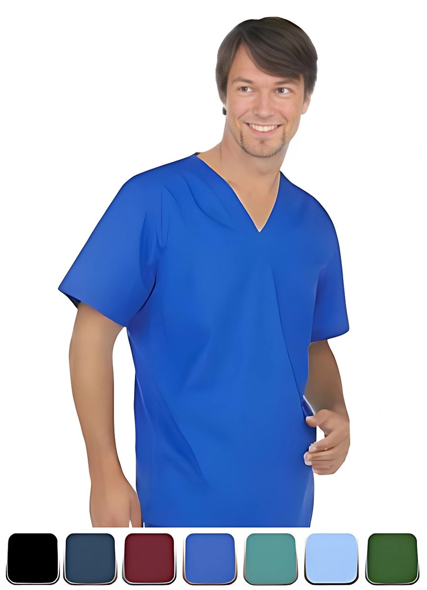 Big & Tall Scrub Tops Unisex Solid Scrubs With 1 Chest Pocket